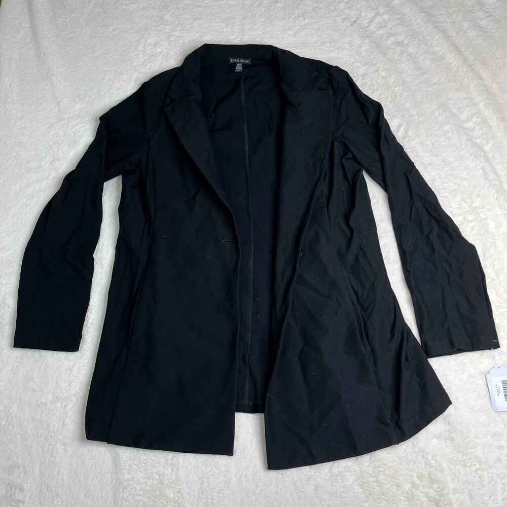 EILEEN FISHER Woman Size M Black Button Down Jacket